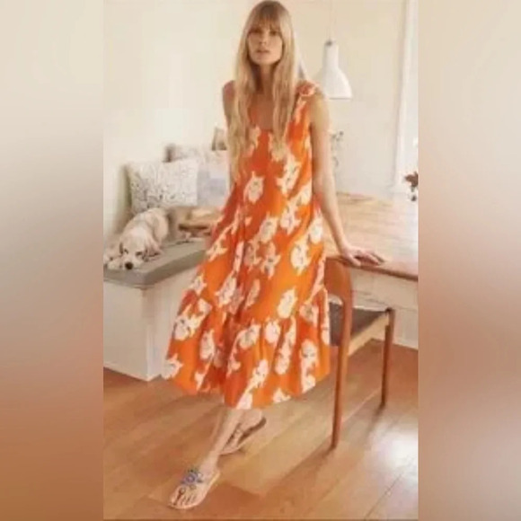 ANTHROPOLOGIE Phoebe Flounced Maxi Dress - Picture 3 of 7